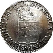 France ECU Louis XV 1721 A KM# 459.1 SIT NOMEN DOMINI A BENEDICTUM 1721 coin reverse
