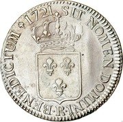France ECU Louis XV 1721 R KM# 459.17 SIT NOMEN DOMINI R BENEDICTUM 1721 coin reverse France ECU Louis XV 1721 R KM# 459.17 SIT NOMEN DOMINI R BENEDICTUM 1721 coin reverse