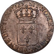 France ECU Louis XV 1723 D KM# 459.6 SIT NOMEN DOMINI D BENEDICTUM 1723 coin reverse France ECU Louis XV 1723 D KM# 459.6 SIT NOMEN DOMINI D BENEDICTUM 1723 coin reverse