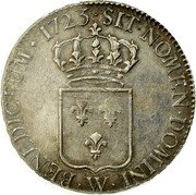 France ECU Louis XV 1723 W KM# 459.21 SIT NOMEN DOMINI W BENEDICTUM 1721 coin reverse France ECU Louis XV 1723 W KM# 459.21 SIT NOMEN DOMINI W BENEDICTUM 1721 coin reverse
