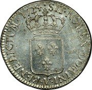 France ECU Louis XV 1724 V KM# 459.20 SIT NOMEN DOMINI V BENEDICTUM 1724 coin reverse France ECU Louis XV 1724 V KM# 459.20 SIT NOMEN DOMINI V BENEDICTUM 1724 coin reverse