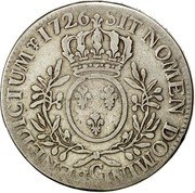 France ECU Louis XV 1726 C KM# 486.5 SIT NOMEN DOMINI G BENEDICTUM 1726 coin reverse France ECU Louis XV 1726 C KM# 486.5 SIT NOMEN DOMINI G BENEDICTUM 1726 coin reverse