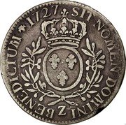 France ECU Louis XV 1727 Z KM# 486.25 SIT NOMEN DOMINI Z BENEDICTUM 1727 coin reverse France ECU Louis XV 1727 Z KM# 486.25 SIT NOMEN DOMINI Z BENEDICTUM 1727 coin reverse