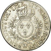 France ECU Louis XV 1729 W KM# 486.22 SIT NOMEN DOMINI W BENEDICTUM 1729 coin reverse France ECU Louis XV 1729 W KM# 486.22 SIT NOMEN DOMINI W BENEDICTUM 1729 coin reverse