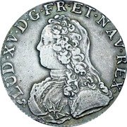 France ECU Louis XV 1734 B KM# 486.3 LUD XV D G FR ET NAV REX coin obverse France ECU Louis XV 1734 B KM# 486.3 LUD XV D G FR ET NAV REX coin obverse