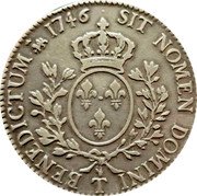France ECU Louis XV 1746 T KM# 512.20 SIT NOMEN DOMINI T BENEDICTUM 1746 coin reverse France ECU Louis XV 1746 T KM# 512.20 SIT NOMEN DOMINI T BENEDICTUM 1746 coin reverse