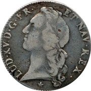 France ECU Louis XV 1750 H KM# 512.9 LUD XV D G FR ET NAV REX coin obverse France ECU Louis XV 1750 H KM# 512.9 LUD XV D G FR ET NAV REX coin obverse