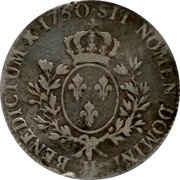 France ECU Louis XV 1750 H KM# 512.9 SIT NOMEN DOMINI H BENEDICTUM 1750 coin reverse France ECU Louis XV 1750 H KM# 512.9 SIT NOMEN DOMINI H BENEDICTUM 1750 coin reverse