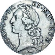 France ECU Louis XV 1760 B KM# 512.3 LUD XV D G FR ET NAV REX coin obverse France ECU Louis XV 1760 B KM# 512.3 LUD XV D G FR ET NAV REX coin obverse