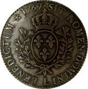 France ECU Louis XV 1767 L KM# 512.12 SIT NOMEN DOMINI L BENEDICTUM 1767 coin reverse France ECU Louis XV 1767 L KM# 512.12 SIT NOMEN DOMINI L BENEDICTUM 1767 coin reverse