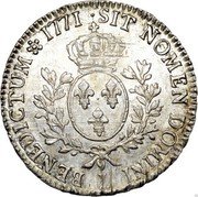 France ECU Louis XV 1771 L KM# 551.9 SIT NOMEN DOMINI L BENEDICTUM 1771 coin reverse