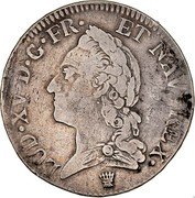 France ECU Louis XV 1773 I KM# 551.7 LUD XV D G FR ET NAV REX coin obverse France ECU Louis XV 1773 I KM# 551.7 LUD XV D G FR ET NAV REX coin obverse