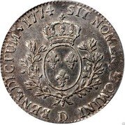 France ECU Louis XV 1774 D KM# 551.5 SIT NOMEN DOMINI D BENEDICTUM 1774 coin reverse France ECU Louis XV 1774 D KM# 551.5 SIT NOMEN DOMINI D BENEDICTUM 1774 coin reverse