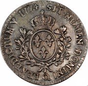 France ECU Louis XV 1774 Q KM# 551.13 SIT NOMEN DOMINI Q BENEDICTUM 1774 coin reverse France ECU Louis XV 1774 Q KM# 551.13 SIT NOMEN DOMINI Q BENEDICTUM 1774 coin reverse
