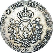 France ECU Louis XVI 1781 L KM# 564.9 SIT NOMEN DOMINI L BENEDICTUM 1781 coin reverse France ECU Louis XVI 1781 L KM# 564.9 SIT NOMEN DOMINI L BENEDICTUM 1781 coin reverse