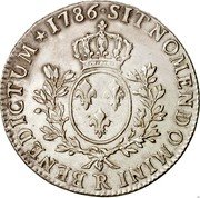 France ECU Louis XVI 1786 R KM# 564.14 SIT NOMEN DOMINI R BENEDICTUM 1786 coin reverse France ECU Louis XVI 1786 R KM# 564.14 SIT NOMEN DOMINI R BENEDICTUM 1786 coin reverse
