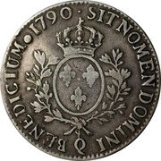 France ECU Louis XVI 1790 Q KM# 564.13 SIT NOMEN DOMINI Q BENEDICTUM 1790 coin reverse France ECU Louis XVI 1790 Q KM# 564.13 SIT NOMEN DOMINI Q BENEDICTUM 1790 coin reverse