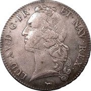 France ECU Louis XV 1752 A KM# 512.1 LUD XV D G FR ET NAV REX coin obverse France ECU Louis XV 1752 A KM# 512.1 LUD XV D G FR ET NAV REX coin obverse