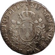 France ECU Louis XVI 1789 I KM# 564.7 SIT NOMEN DOMINI I BENEDICTUM 1776 coin reverse France ECU Louis XVI 1789 I KM# 564.7 SIT NOMEN DOMINI I BENEDICTUM 1776 coin reverse