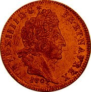 France Louis D'or Louis XIV 1702 X KM# 334.22 LVD XIIII D G FR ET NAV REX 1702 coin obverse