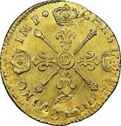 France Louis D'or Louis XIIII 1704 D KM# 365.5 CHRS REGN VINC IMP D coin reverse France Louis D'or Louis XIIII 1704 D KM# 365.5 CHRS REGN VINC IMP D coin reverse