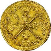 France Louis D'or Louis XIV 1704 M KM# 365.12 CHRS REGN VINC IMP M coin reverse France Louis D'or Louis XIV 1704 M KM# 365.12 CHRS REGN VINC IMP M coin reverse