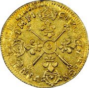 France Louis D'or Louis XIV 1704 O KM# 365.14 CHRS REGN VINC IMP O coin reverse France Louis D'or Louis XIV 1704 O KM# 365.14 CHRS REGN VINC IMP O coin reverse