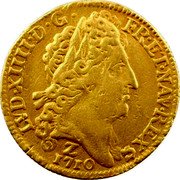France Louis D'or Louis XIV 1710 Z KM# 390.23 LVD XIIII D G FR ET NAV REX 1710 Z coin obverse France Louis D'or Louis XIV 1710 Z KM# 390.23 LVD XIIII D G FR ET NAV REX 1710 Z coin obverse