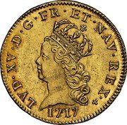 France Louis D'or Louis XV 1717 A KM# 430.1 LVD XV D G FR ET NAV REX 1717 coin obverse