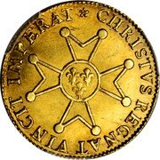 France Louis D'or Louis XV 1718 A KM# 438.1 CHRISTVS REGNAT VINCIT IMPERAT coin reverse France Louis D'or Louis XV 1718 A KM# 438.1 CHRISTVS REGNAT VINCIT IMPERAT coin reverse