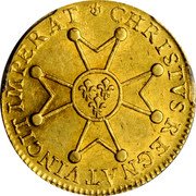 France Louis D'or Louis XV 1718 D KM# 438.6 CHRISTVS REGNAT VINCIT IMPERAT coin reverse France Louis D'or Louis XV 1718 D KM# 438.6 CHRISTVS REGNAT VINCIT IMPERAT coin reverse