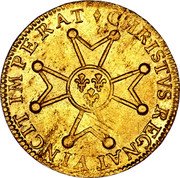 France Louis D'or Louis XV 1718 S KM# 438.15 CHRISTVS REGNAT VINCIT IMPERAT coin reverse France Louis D'or Louis XV 1718 S KM# 438.15 CHRISTVS REGNAT VINCIT IMPERAT coin reverse