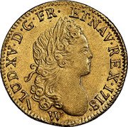 France Louis D'or Louis XV 1718 W KM# 438.18 LUD XV D G FR ET NAV REX 1719 coin obverse France Louis D'or Louis XV 1718 W KM# 438.18 LUD XV D G FR ET NAV REX 1719 coin obverse