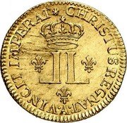 France Louis D'or Louis XV 1720 A KM# 461.1 CHRISTUS REGNAT A VINCIT IMPERAT L L coin reverse France Louis D'or Louis XV 1720 A KM# 461.1 CHRISTUS REGNAT A VINCIT IMPERAT L L coin reverse