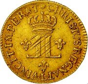 France Louis D'or Louis XV 1721 L KM# 461.11 CHRISTUS REGNAT VINCIT IMPERAT L coin reverse France Louis D'or Louis XV 1721 L KM# 461.11 CHRISTUS REGNAT VINCIT IMPERAT L coin reverse