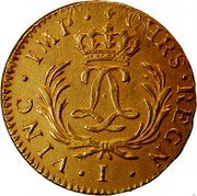 France Louis D'or Louis XV 1724 I KM# 470.9 CHRS REGN VINC IMP I coin reverse France Louis D'or Louis XV 1724 I KM# 470.9 CHRS REGN VINC IMP I coin reverse