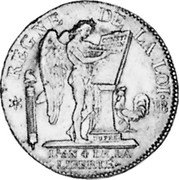 France 1/2 ECU (3 Livres) Louis XVI 1792 BB KM# 614 REGNE DE LA LOI A CONSTI TUTION DUPRE. L'AN 4 DE LA LIBERTÉ coin reverse