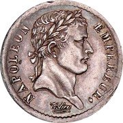 France 1/2 Franc Napoleon I 1808 KM# 680.1 NAPOLEON EMPEREUR. TIOLIER coin obverse