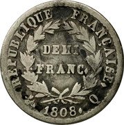 France 1/2 Franc Napoleon I 1808 Q KM# 680.11 REPUBLIQUE FRANÇAISE DEMI FRANC 1808 Q coin reverse France 1/2 Franc Napoleon I 1808 Q KM# 680.11 REPUBLIQUE FRANÇAISE DEMI FRANC 1808 Q coin reverse
