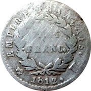 France 1/2 Franc Napoleon I 1812 H KM# 691.6 EMPIRE FRANÇAIS. DEMI FRANC. 1812. H coin reverse France 1/2 Franc Napoleon I 1812 H KM# 691.6 EMPIRE FRANÇAIS. DEMI FRANC. 1812. H coin reverse