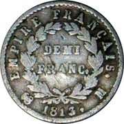 France 1/2 Franc Napoleon I 1813 M KM# 691.10 EMPIRE FRANÇAIS. DEMI FRANC. 1813. M coin reverse France 1/2 Franc Napoleon I 1813 M KM# 691.10 EMPIRE FRANÇAIS. DEMI FRANC. 1813. M coin reverse