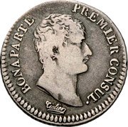 France 1/2 Franc Napoleon I AN12 G KM# 648.4 BONAPARTE PREMIER CONSUL. TIOLIER coin obverse France 1/2 Franc Napoleon I AN12 G KM# 648.4 BONAPARTE PREMIER CONSUL. TIOLIER coin obverse