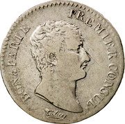 France 1/2 Franc Napoleon I AN12 M KM# 648.9 BONAPARTE PREMIER CONSUL. TIOLIER coin obverse France 1/2 Franc Napoleon I AN12 M KM# 648.9 BONAPARTE PREMIER CONSUL. TIOLIER coin obverse