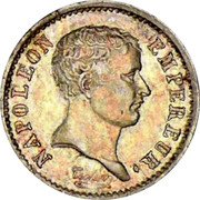 France 1/4 Franc Napoleon I 1807 A KM# 677 NAPOLEON EMPEREUR. TIOLIER coin obverse France 1/4 Franc Napoleon I 1807 A KM# 677 NAPOLEON EMPEREUR. TIOLIER coin obverse