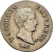 France 1/4 Franc Napoleon I 1807 U KM# 670.7 NAPOLEON EMPEREUR. TIOLIER coin obverse France 1/4 Franc Napoleon I 1807 U KM# 670.7 NAPOLEON EMPEREUR. TIOLIER coin obverse
