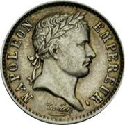 France 1/4 Franc Napoleon I 1809 A KM# 690 NAPOLEON EMPEREUR. TIOLIER coin obverse France 1/4 Franc Napoleon I 1809 A KM# 690 NAPOLEON EMPEREUR. TIOLIER coin obverse