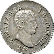 France 1/4 Franc Napoleon I AN12 (1803-04) A KM# 653.1 BONAPARTE PR. CONSUL. TIOLIER coin obverse