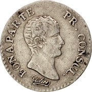 France 1/4 Franc Napoleon I AN12 (1803-04) L KM# 653.5 BONAPARTE PR. CONSUL. TIOLIER coin obverse France 1/4 Franc Napoleon I AN12 (1803-04) L KM# 653.5 BONAPARTE PR. CONSUL. TIOLIER coin obverse