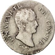 France 1/4 Franc Napoleon I AN12 M KM# 653.6 BONAPARTE PR. CONSUL. TIOLIER coin obverse France 1/4 Franc Napoleon I AN12 M KM# 653.6 BONAPARTE PR. CONSUL. TIOLIER coin obverse