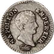 France 1/4 Franc Napoleon I AN13/12 H KM# 654.4 NAPOLEON EMPEREUR. TIOLIER coin obverse France 1/4 Franc Napoleon I AN13/12 H KM# 654.4 NAPOLEON EMPEREUR. TIOLIER coin obverse